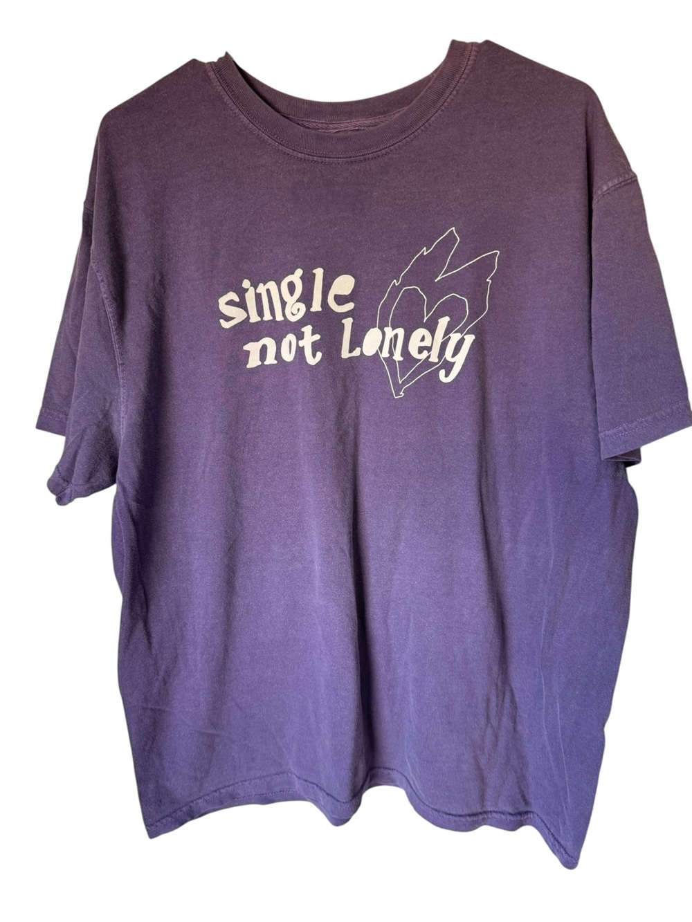 Purple "Single Not Lonely" Lonely Ghost Girl Gang Graphic Tee Women’s L